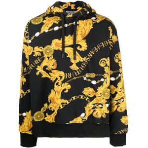 Versace Jeans Couture, Heren, Sweatshirts & Hoodies, Zwart, Maat: S