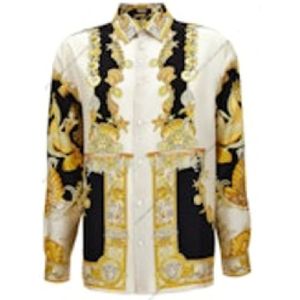 Versace, Heren, Overhemden, Veelkleurig, Maat: M Zijde,