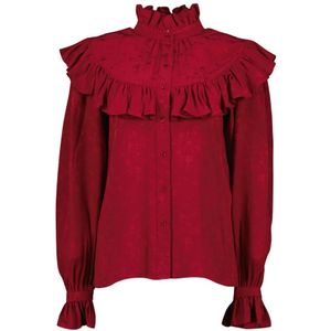 Saint Laurent, Dames, Blouses & Shirts, Rood, Maat: M Zijde,