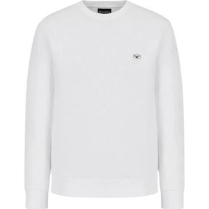 Emporio Armani, Heren, Sweatshirts & Hoodies, Wit, Maat: XL Katoen,