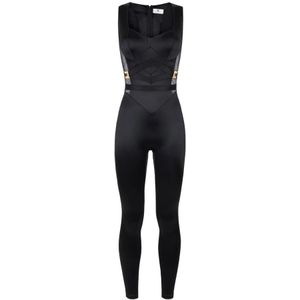Elisabetta Franchi, Dames, Jumpsuits & Playsuits, Zwart, Maat: XS Polyamide,