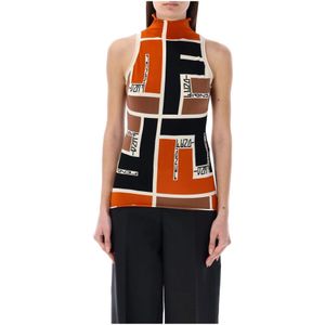 Fendi Multi Ss24 Halter Neck Topwear , Multicolor , Dames , Maat: XS