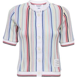 Thom Browne, Dames, Truien, Veelkleurig, Maat: XS Viscose,
