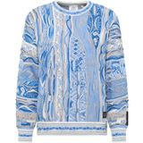 Carlo Colucci - Gebreide Trui - Blauw - Heren - Opvallend Patroon