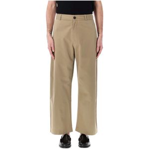 Studio Nicholson, Heren, Broeken, Beige, Maat: L Katoen,