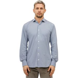 Traiano Milano, Heren, Overhemden, Blauw, Maat: 4XL Polyamide,