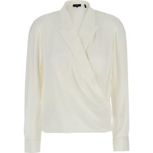 Theory, Dames, Blouses & Shirts, Wit, Maat: L Zijde,