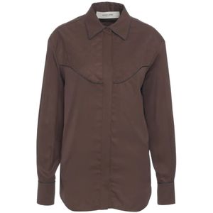 Golden Goose, Dames, Blouses & Shirts, Bruin, Maat: S