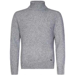 Dsquared2 Grijze Melange Coltrui Gebreid , Gray , Heren , Maat: L