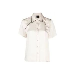 Pinko Enigma Wit Overhemd met Rodeo Borduursel , White , Dames , Maat: M