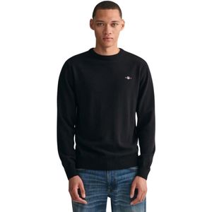 Gant, Heren, Truien, Zwart, Maat: 3XL Wol,