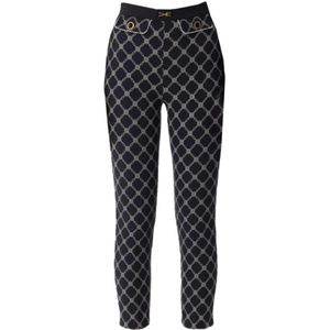 Elisabetta Franchi, Dames, Broeken, Zwart, Maat: S