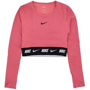 Nike - Sporty Crop Langarm T-Shirt - Roze - Dames - Katoen