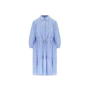 Woolrich Lichtblauwe Broderie Anglaise Overhemdjurk , Blue , Dames , Maat: M