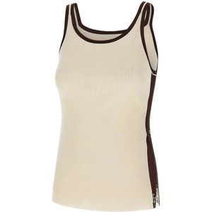 Elisabetta Franchi, Dames, Tops, Beige, Maat: S Viscose,