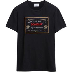 Dondup, Heren, Tops, Zwart, Maat: S Katoen,