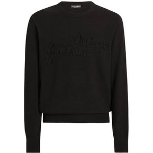 Dolce & Gabbana, Heren, Truien, Zwart, Maat: L Wol,