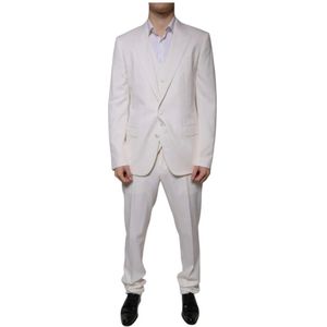 Dolce & Gabbana, Heren, Pakken, Wit, Maat: XL Zijde,