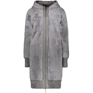 Lorena Antoniazzi, Dames, Mantels, Grijs, Maat: S Zijde,