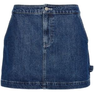 A.p.c., Dames, Rokken, Blauw, Maat: XS Katoen,