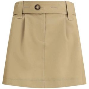 Moncler, Dames, Rokken, Beige, Maat: XS Gabardine,
