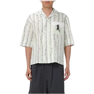 Bottega Veneta, Heren, Overhemden, Wit, Maat: S Katoen,