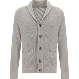 Brunello Cucinelli, Heren, Truien, Grijs, Maat: S Katoen,