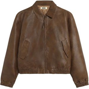 Woodbird, Heren, Jassen, Bruin, Maat: L Leer,