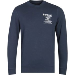 Barbour, Heren, Sweatshirts & Hoodies, Blauw, Maat: L Katoen,