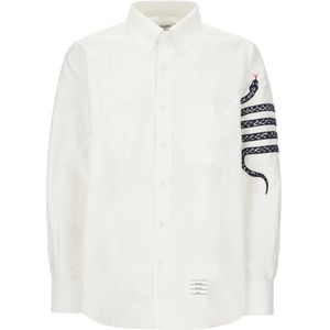 Thom Browne, Heren, Overhemden, Wit, Maat: XL Katoen,