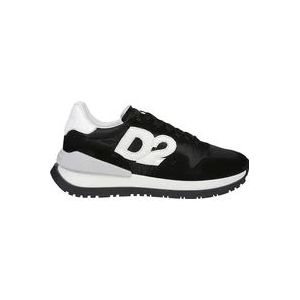 Dsquared2 Zwarte Veterschoenen met Lage Top , Black , Dames , Maat: 38 EU