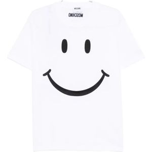 Moschino, Dames, Tops, Wit, Maat: M Katoen,