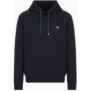 Emporio Armani, Heren, Sweatshirts & Hoodies, Blauw, Maat: M Katoen,