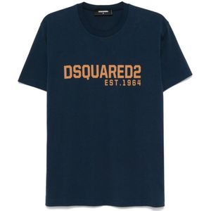Dsquared2, Heren, Tops, Blauw, Maat: S