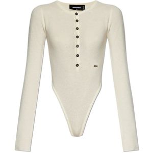 Dsquared2, Dames, Tops, Beige, Maat: S Wol,