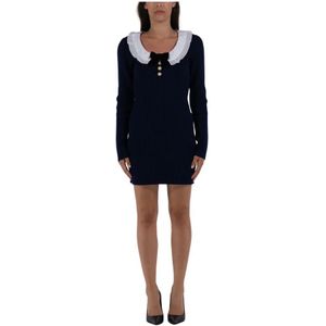 Alessandra Rich, Dames, Jurken, Blauw, Maat: M Zijde,