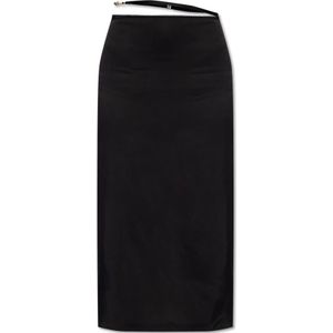 Jacquemus Notte satijnen rok , Black , Dames , Maat: 2XS