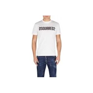 Dsquared2 Witte T-shirts en Polos , White , Heren , Maat: 2XL