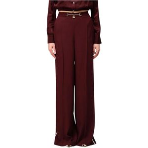 Elisabetta Franchi, Dames, Broeken, Rood, Maat: XS Zijde,