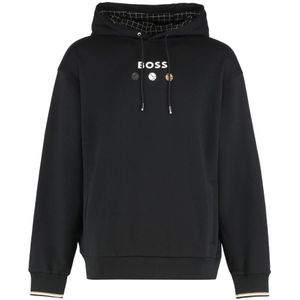 Hugo, Heren, Sweatshirts & Hoodies, Zwart, Maat: 2XL Katoen,