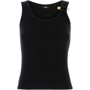 Versace, Dames, Tops, Zwart, Maat: XS Katoen,