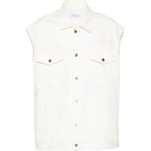 Off White, Heren, Jassen, Wit, Maat: M Katoen,