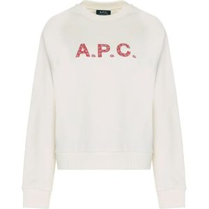 A.p.c., Dames, Sweatshirts & Hoodies, Wit, Maat: XS Katoen,