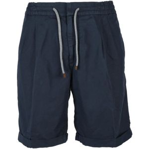 Brunello Cucinelli, Heren, Korte broeken, Blauw, Maat: 3XL Katoen,