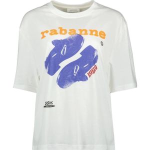 Rabanne, Dames, Tops, Wit, Maat: S Katoen,