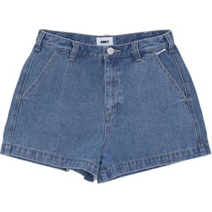 Obey, Dames, Korte broeken, Blauw, Maat: W27 Denim,