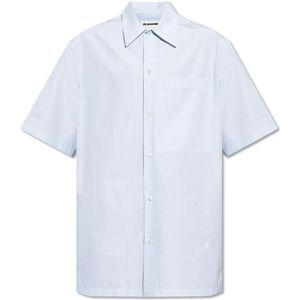 Jil Sander, Heren, Overhemden, Blauw, Maat: L Katoen,