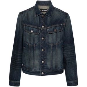 Tom Ford, Heren, Jassen, Blauw, Maat: L Denim,