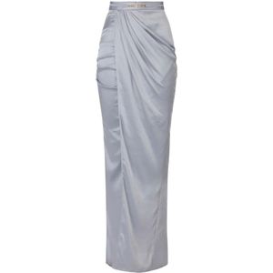 Elisabetta Franchi, Dames, Rokken, Blauw, Maat: XS Satijn,