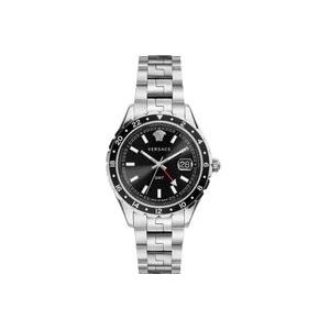 Versace Zwart Stalen Quartz Horloge, 5Atm , Gray , Heren , Maat: ONE Size